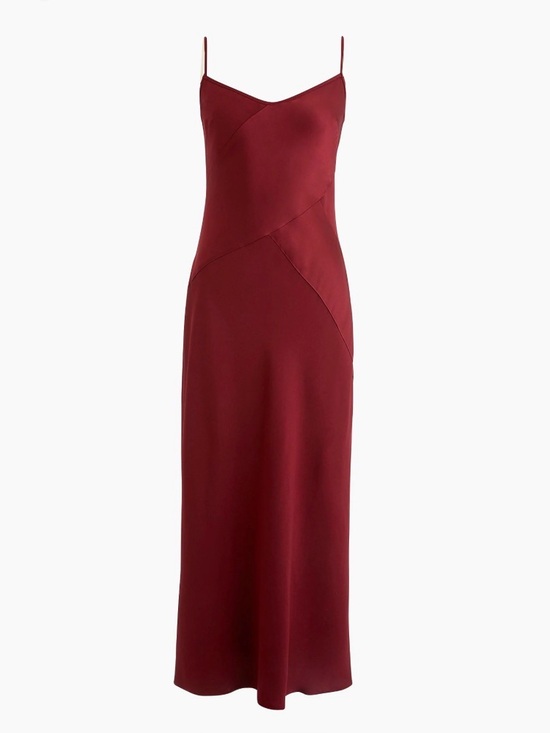 J. Crew Dresses & Skirts - J. Crew Collection Burgundy Slip Midi Dress with Spaghetti Straps